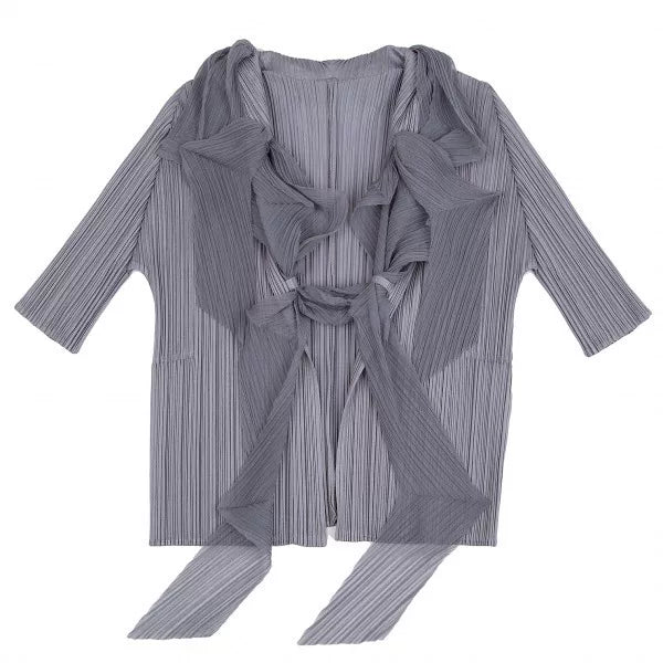 Issey Miyake Vintage Grey Knitted Pleated Top