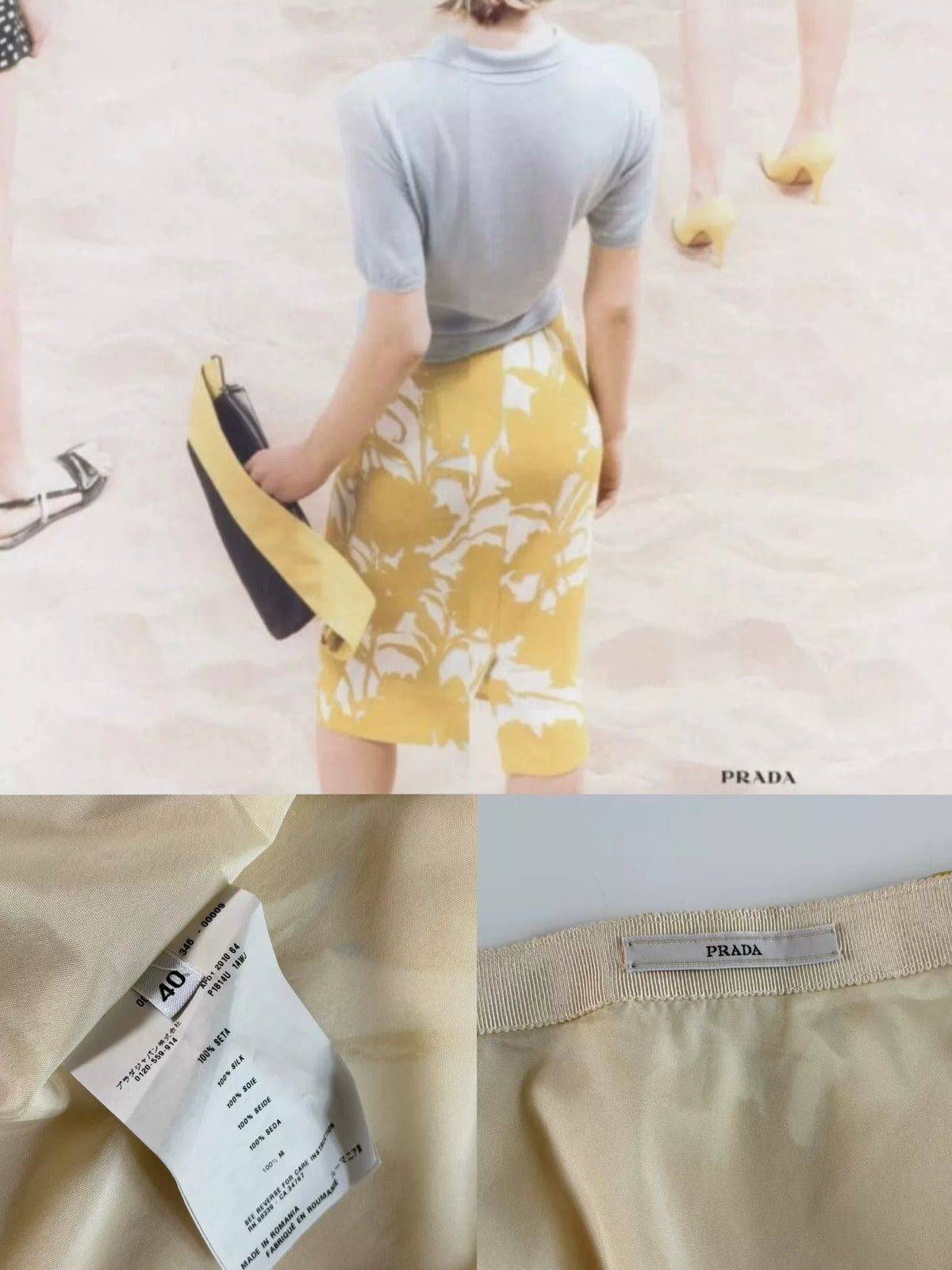 Prada Midi Silk Skirt
