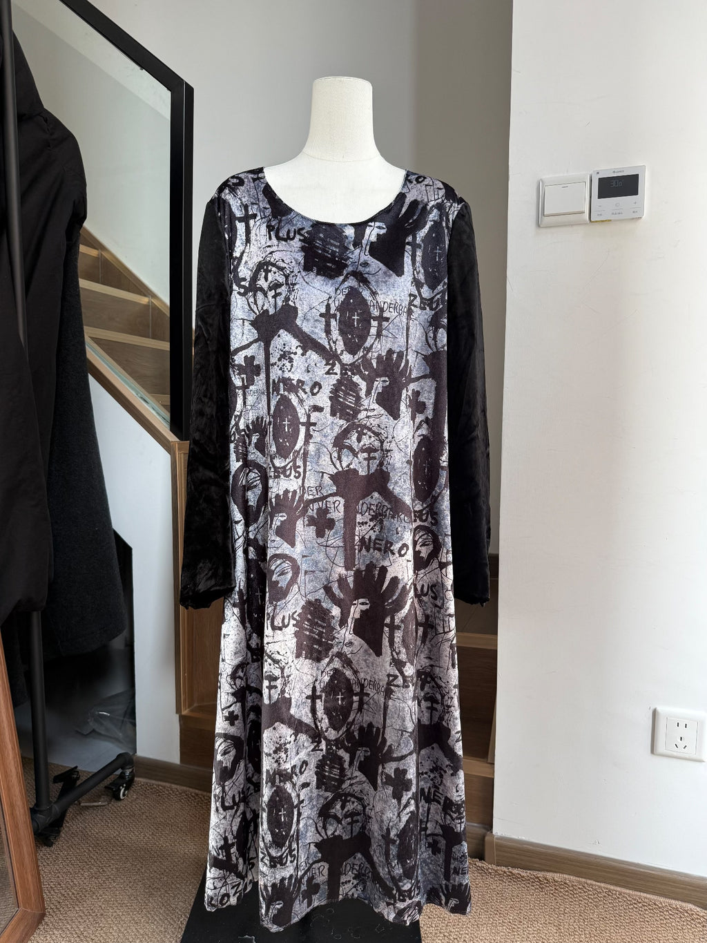Comme Des Garçons Homme Plus Runway Graffiti Print Dress