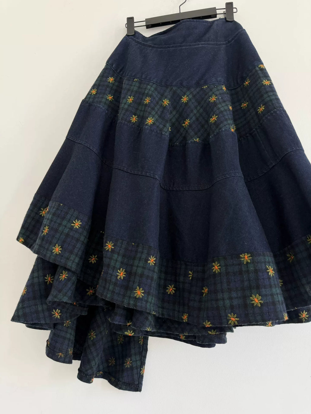 Comme Des Garcons Rei Kawakubo 2017 Tricot line patchwork embroidered skirt