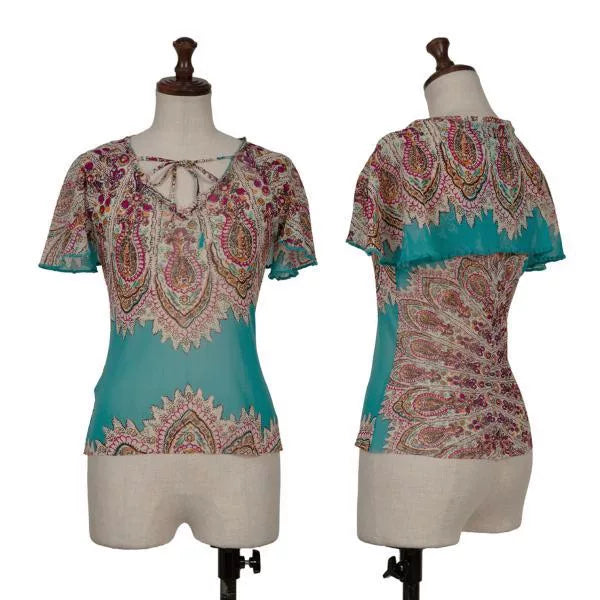 Jean Paul Gaultier Vintage Blue Floral Mesh Top