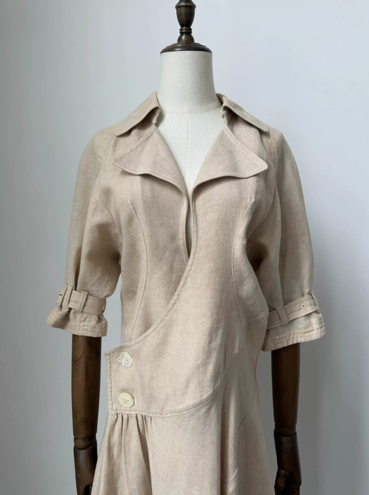 Junya Watanabe 2010 linen deconstructed trench coat dress