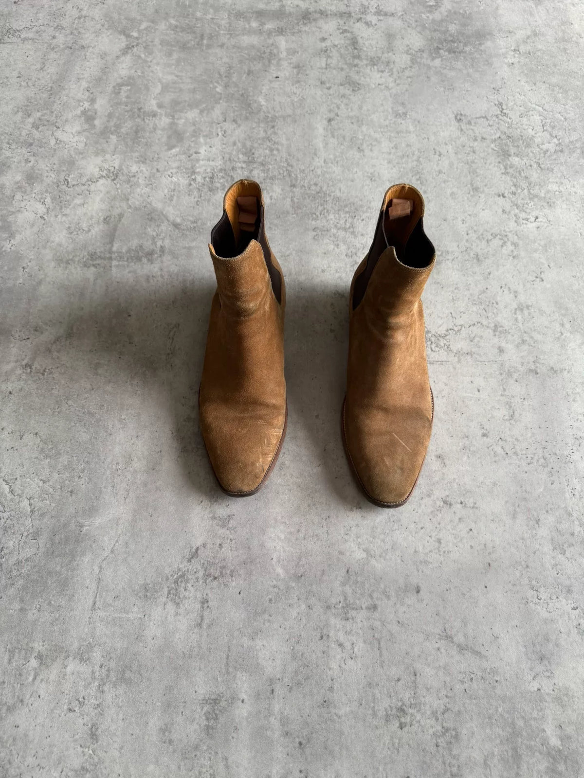 Saint Laurent Paris AW16 Wyatt Sand Suede Chelsea Boots by Hedi Slimane