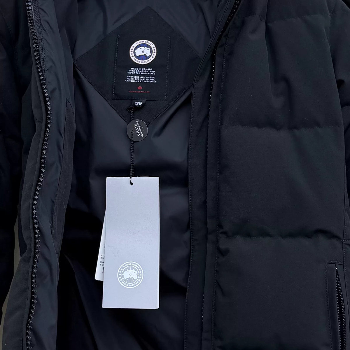 Canada Goose Black Classic Logo Wolf Fur Hood Down Jacket