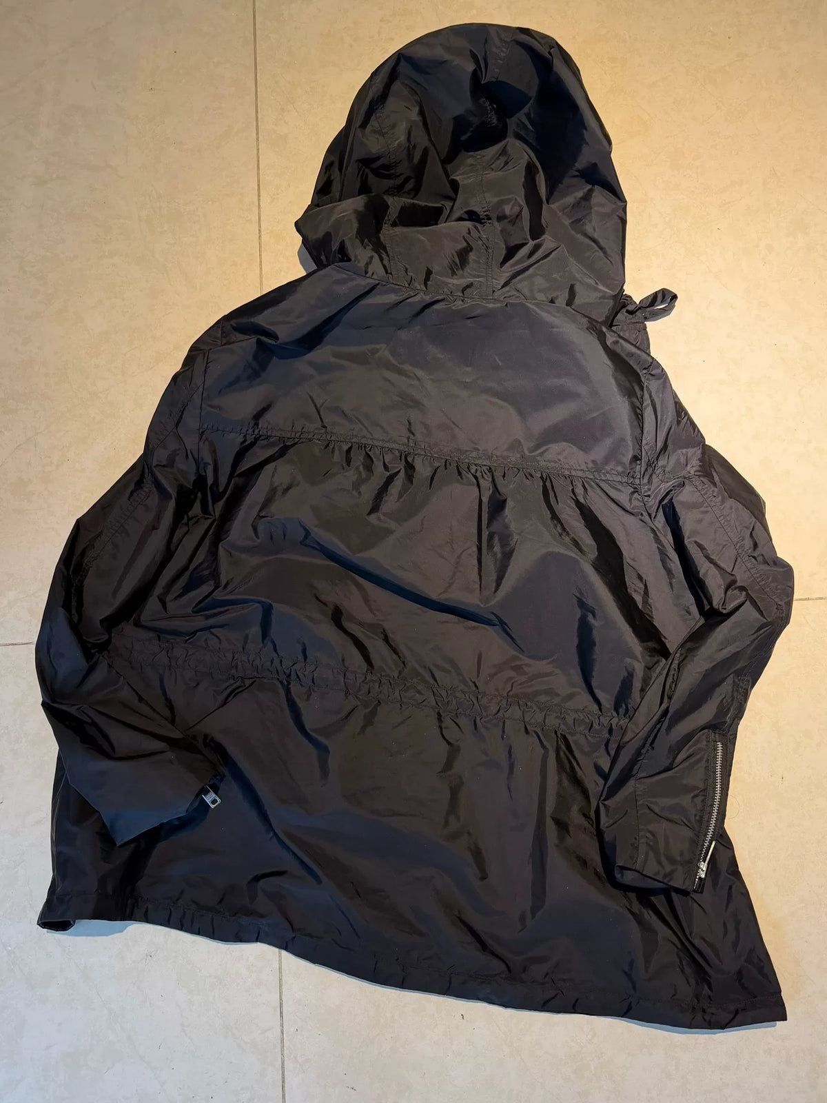 Prada Black Triangle Logo Hooded Nylon Jacket