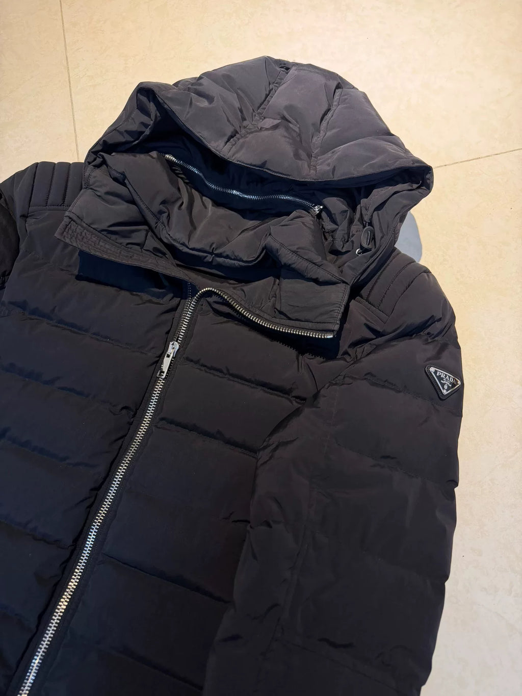 Prada Triangle Logo Reversible Hooded Nylon Jacket