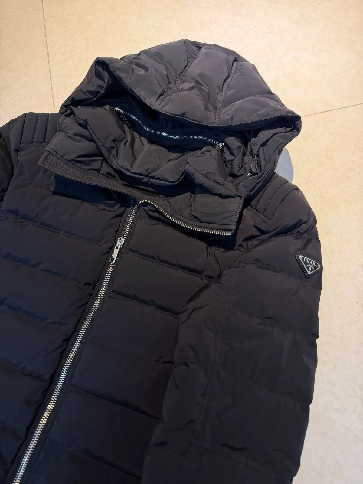 Prada Triangle Logo Reversible Hooded Nylon Jacket