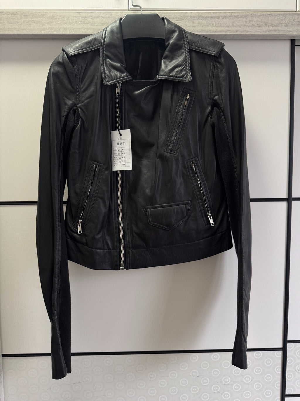 Rick Owens biker leather jacket