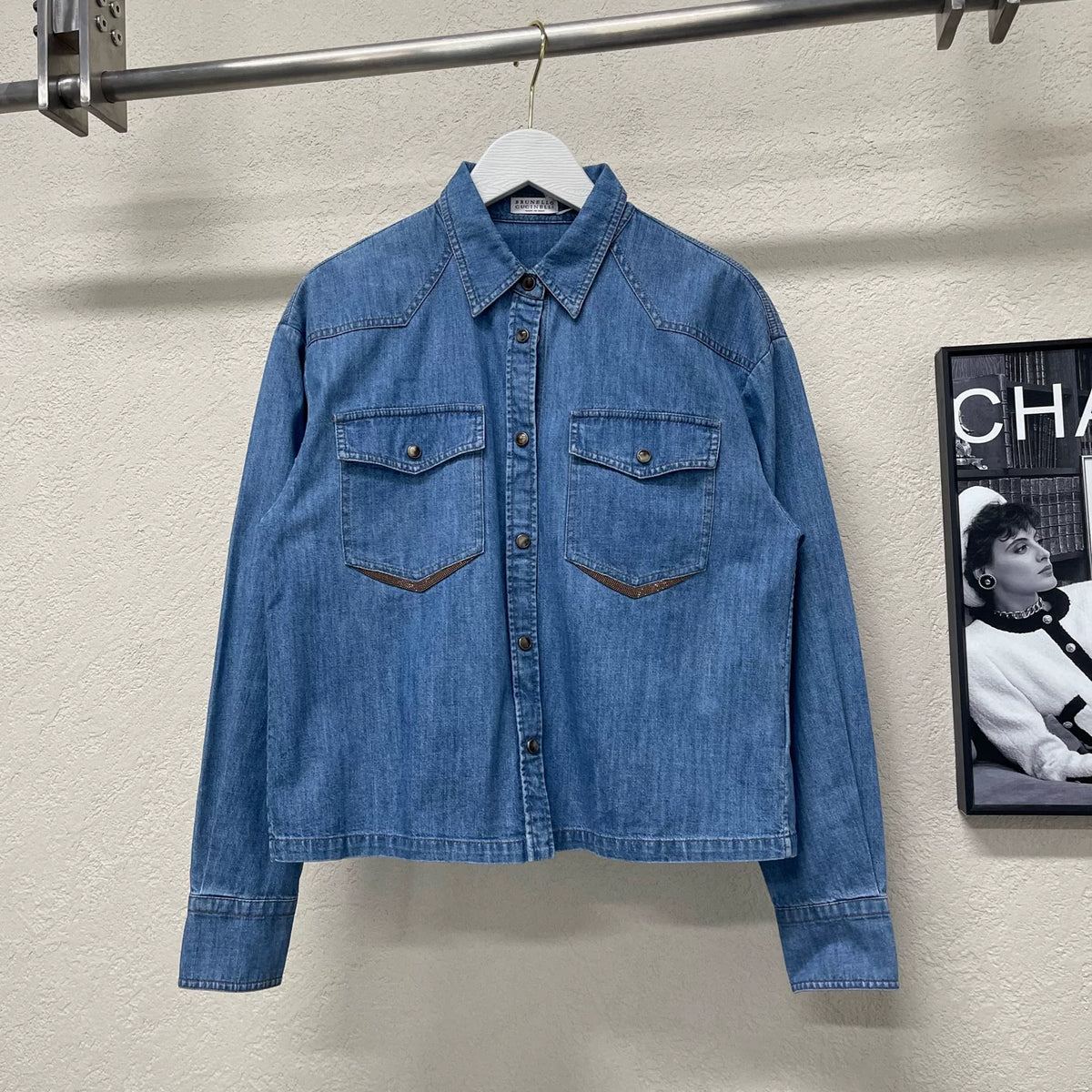 Brunello Cucinelli BC Beaded Denim Shirt