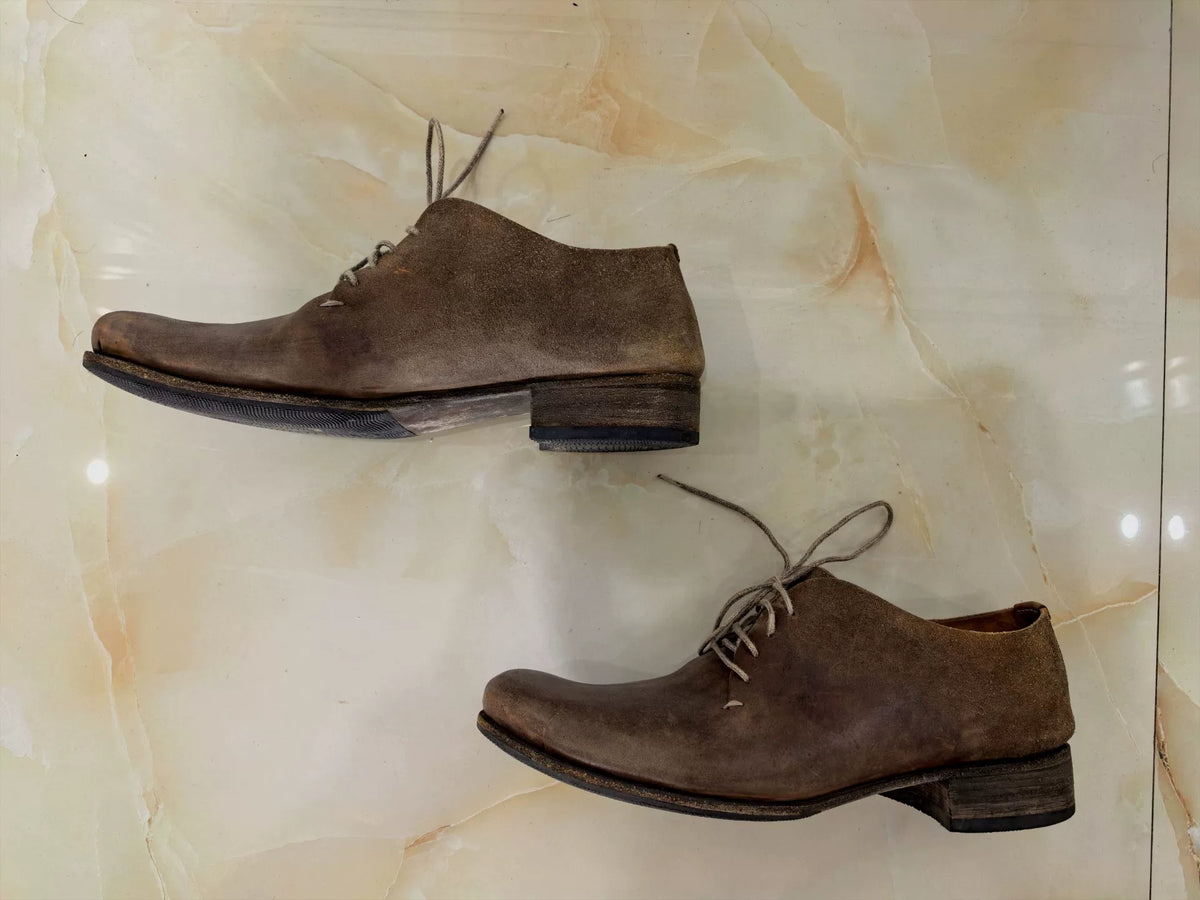 M.A+ One-Piece Upturned Toe Derby Leather Shoes