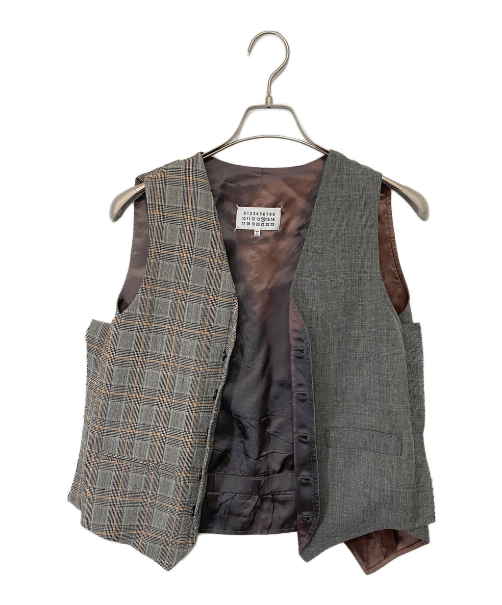 Maison Margiela Wool Plaid Deconstructed Vest