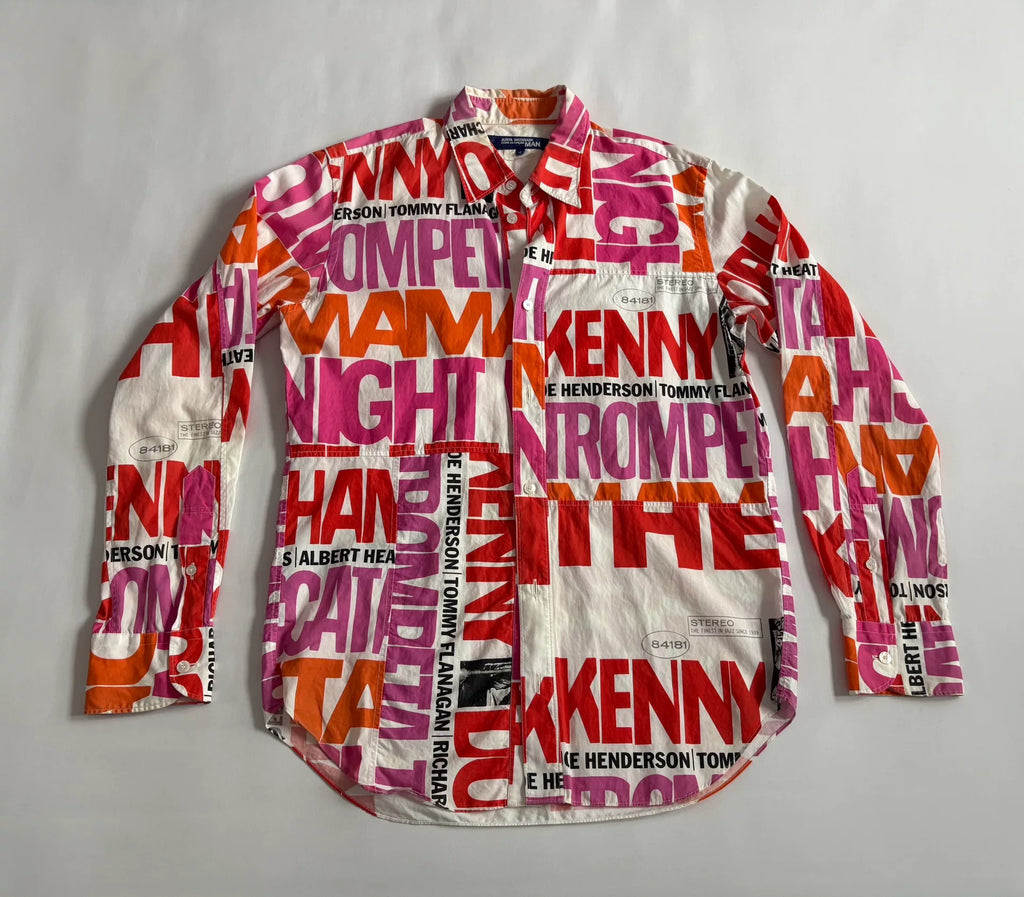 Junya Watanabe Panel Slogan Print Portrait Vintage Shirt