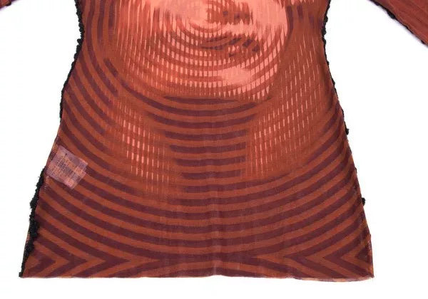 Jean Paul Gaultier Vintage Red Portrait Mesh Top