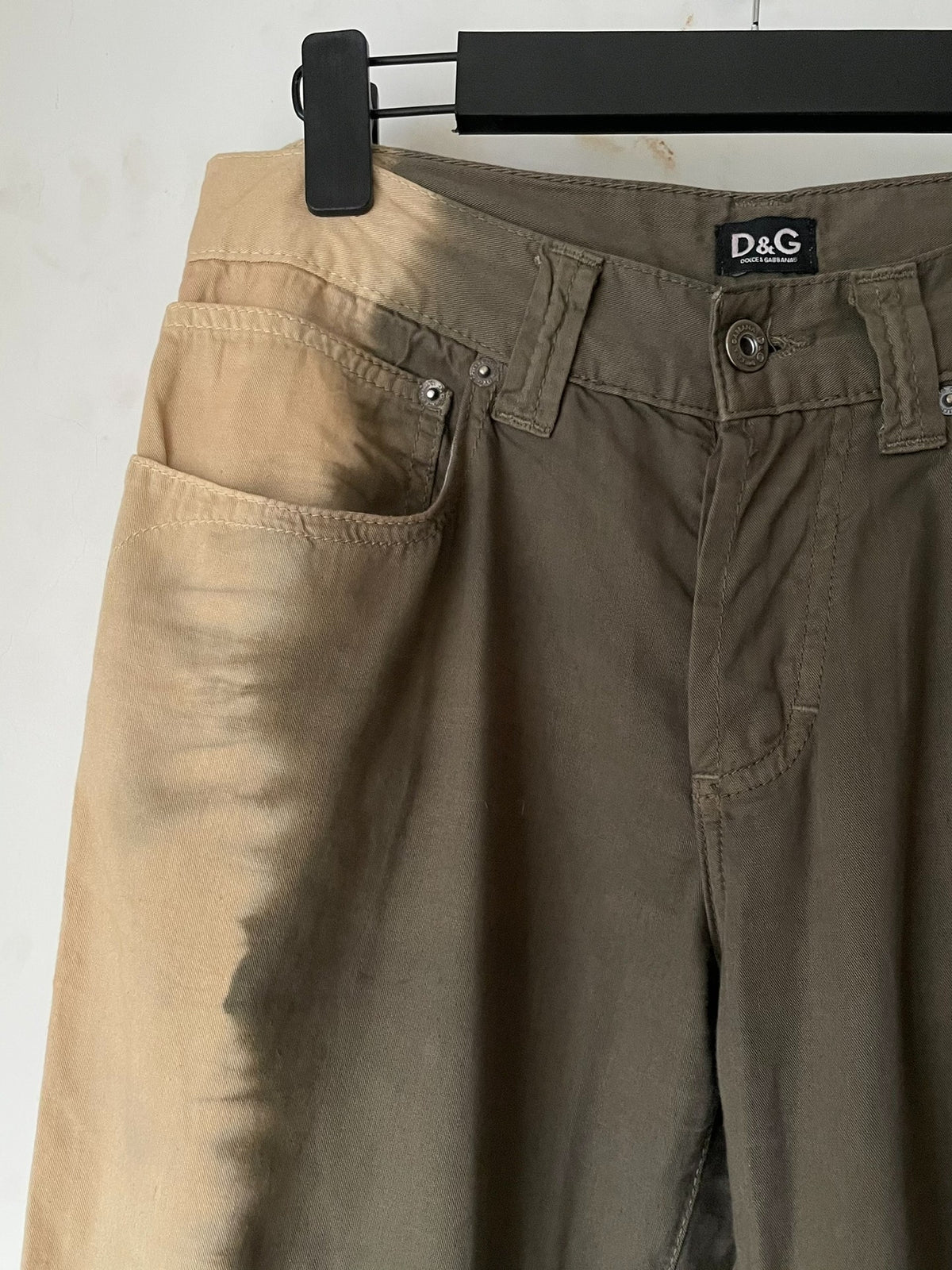 Dolce&Gabbana DG Asymmetric Ombré Straight-Leg Military Pants