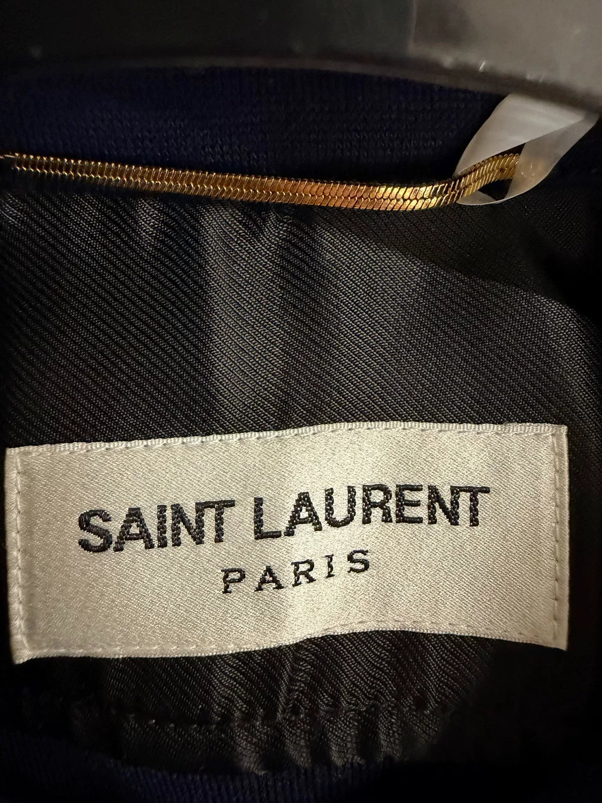 Saint Laurent SS22 Blue Gold Thread YSL Embroidered Shirt
