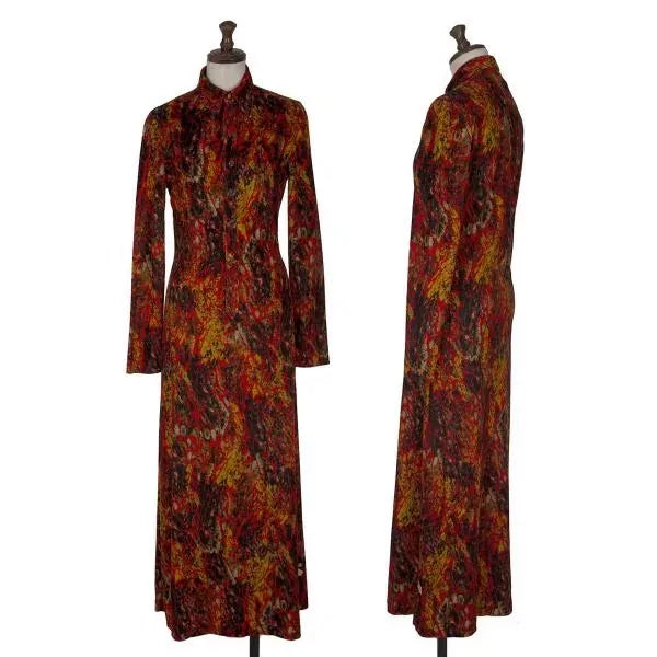 Jean Paul Gaultier Vintage Orange Floral Velvet Dress
