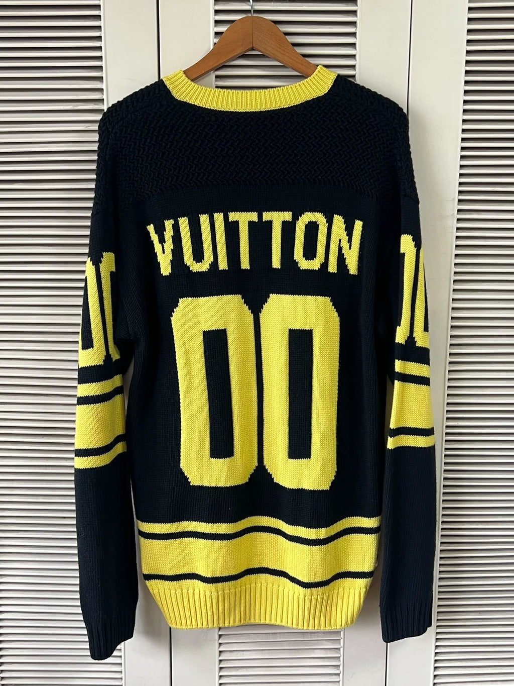 Louis Vuitton Black Yellow Flame Logo Sweater