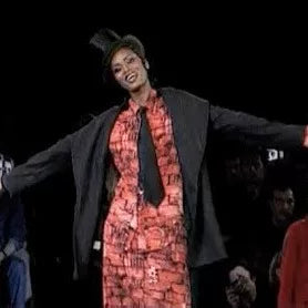 1997 Fall/Winter Jean Paul Gaultier Red Brick Wall Print Stretch T-Shirt and Skirt Set