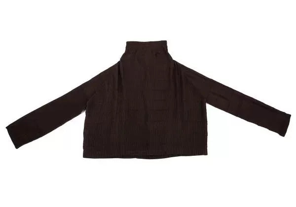 Issey Miyake Vintage Brown Pleated Top