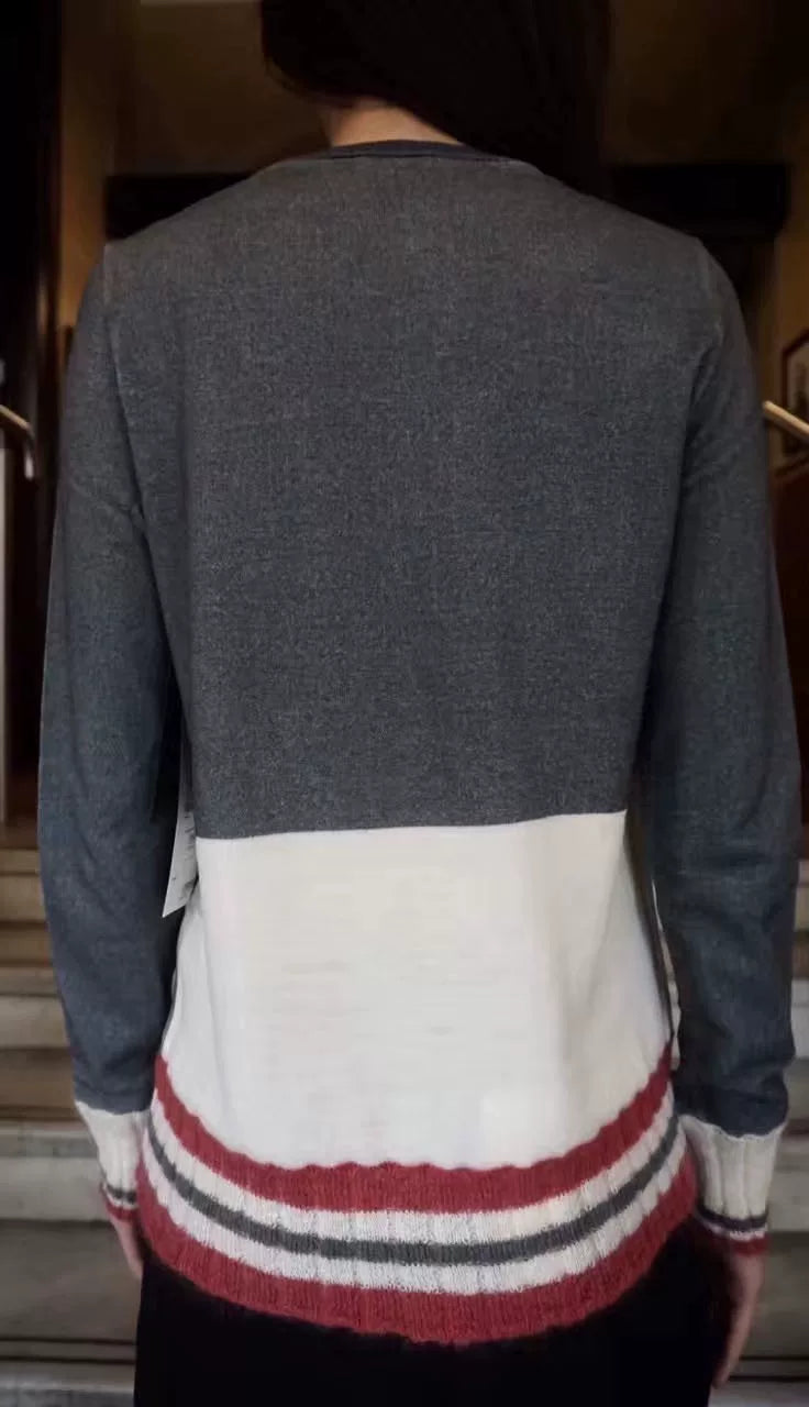 Undercover FW16 Grey Woman Portrait Wool Sweater