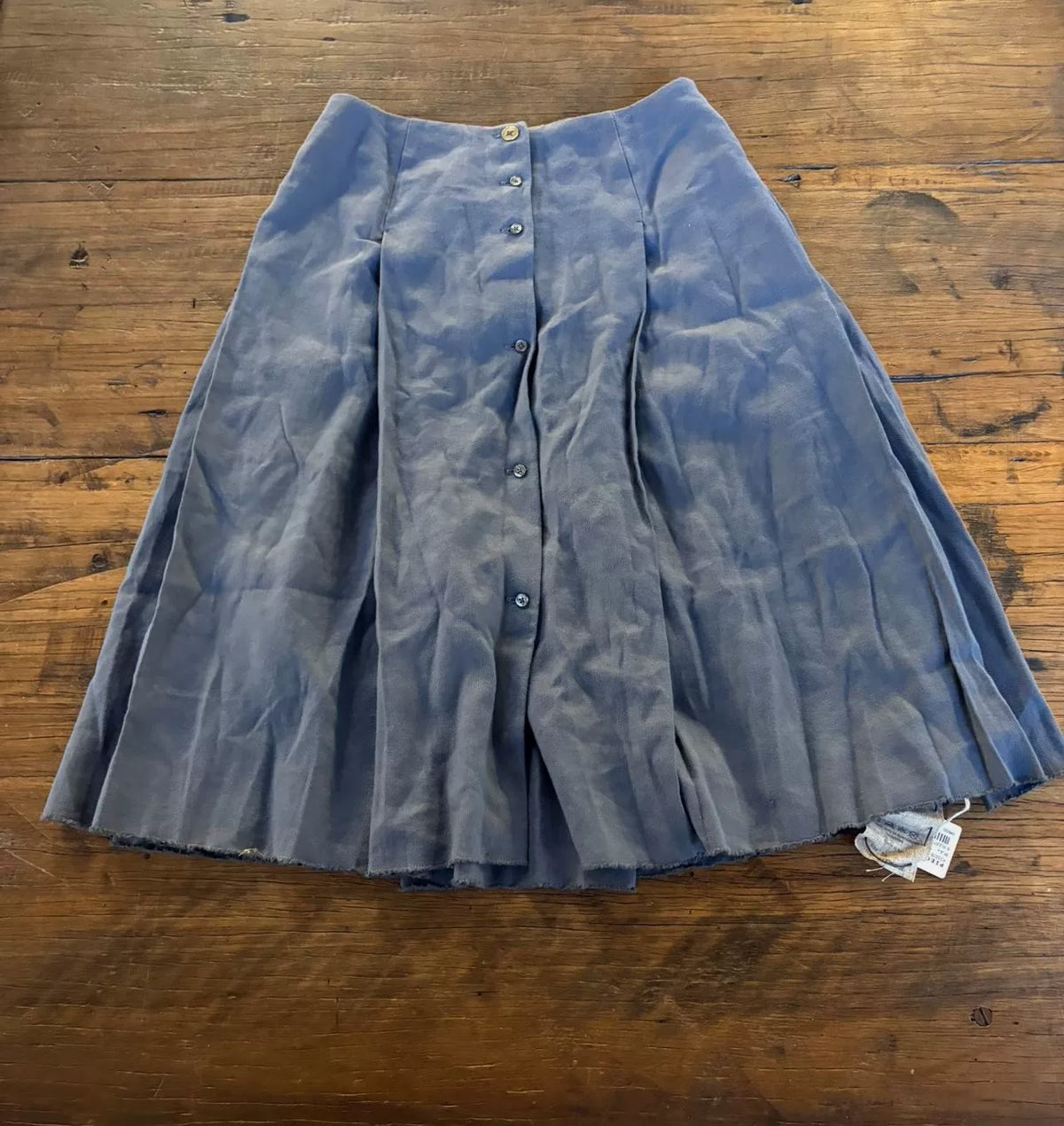 M.A+ SS16 Avion Blue 8 Pleats Linen Skirt
