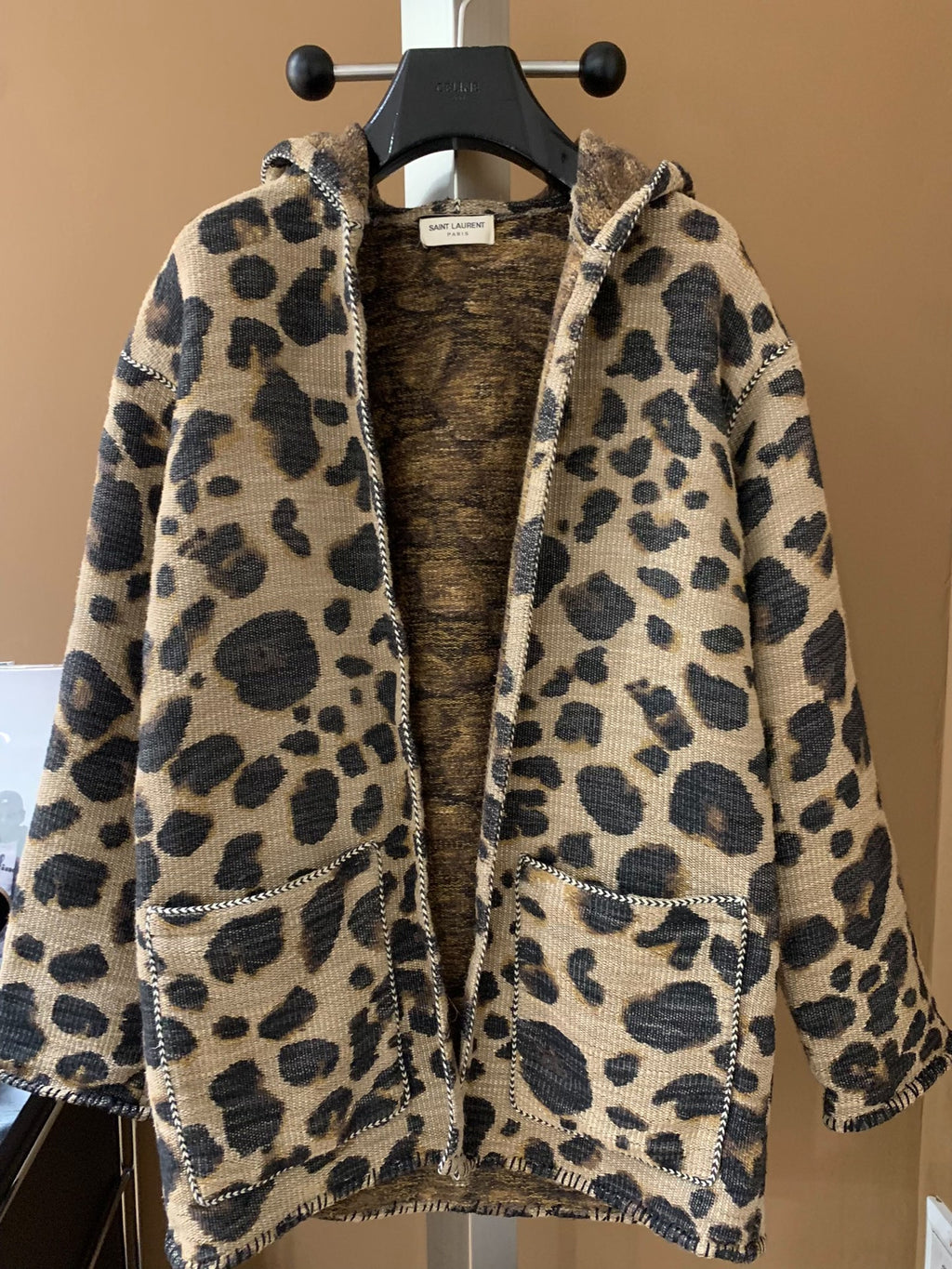 Saint Laurent 16SS Leopard Embroidered Cape