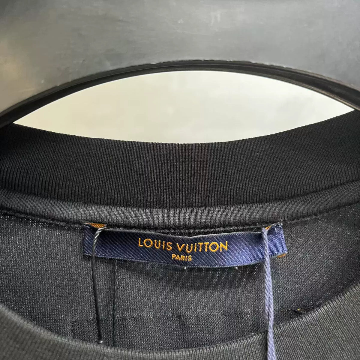 Louis Vuitton Black Embossed Cotton Short Sleeve T-Shirt