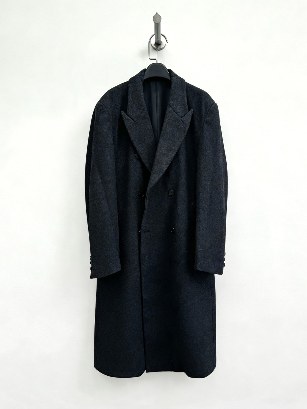 Issey Miyake 90s Peak Lapel Double-Breasted Wool Coat