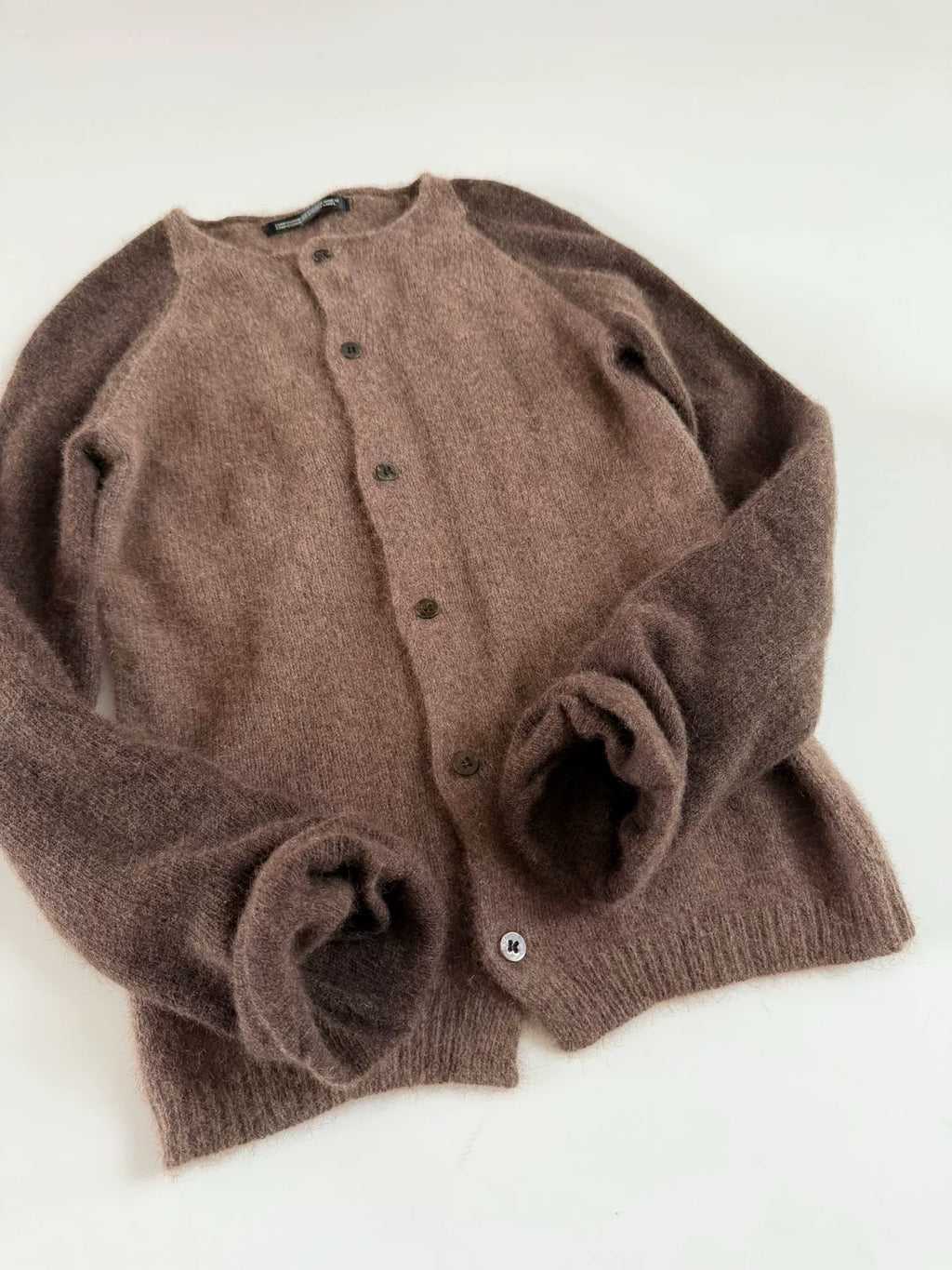 Yohji Yamamoto Color-Block Raglan Angora Knit Sweater