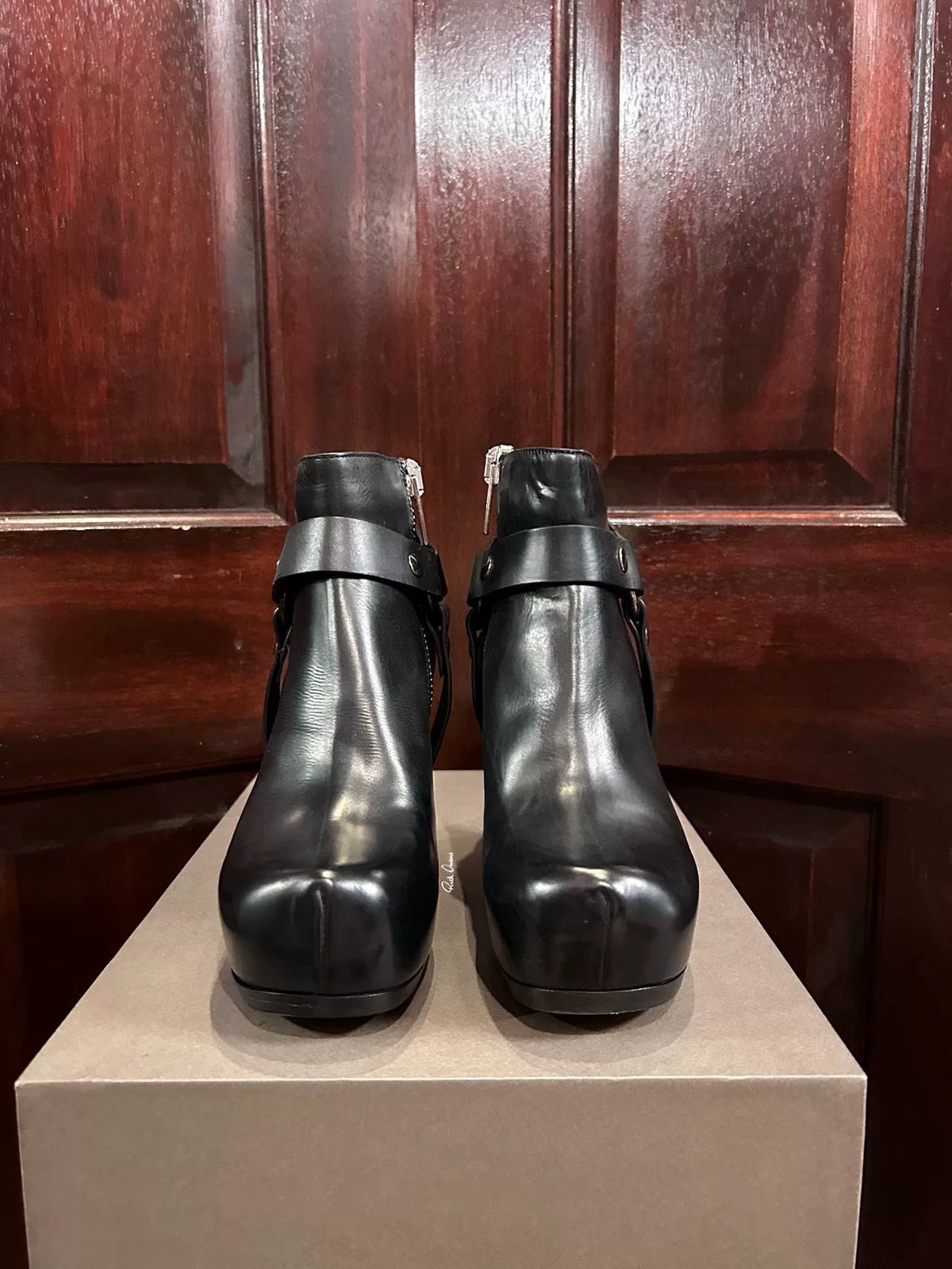 Rick Owens SS17 Wedge Lambskin Boots