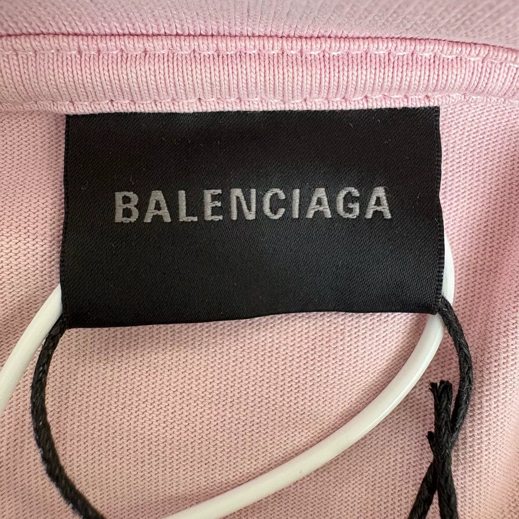 Balenciaga Sakura Pink Letter Wheat Ear Print Short Sleeve Top
