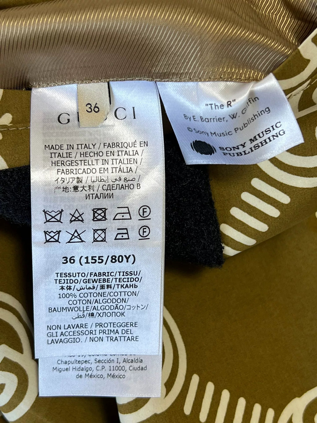 Gucci MUSIC IS MINE SERIS RECLINED Coat