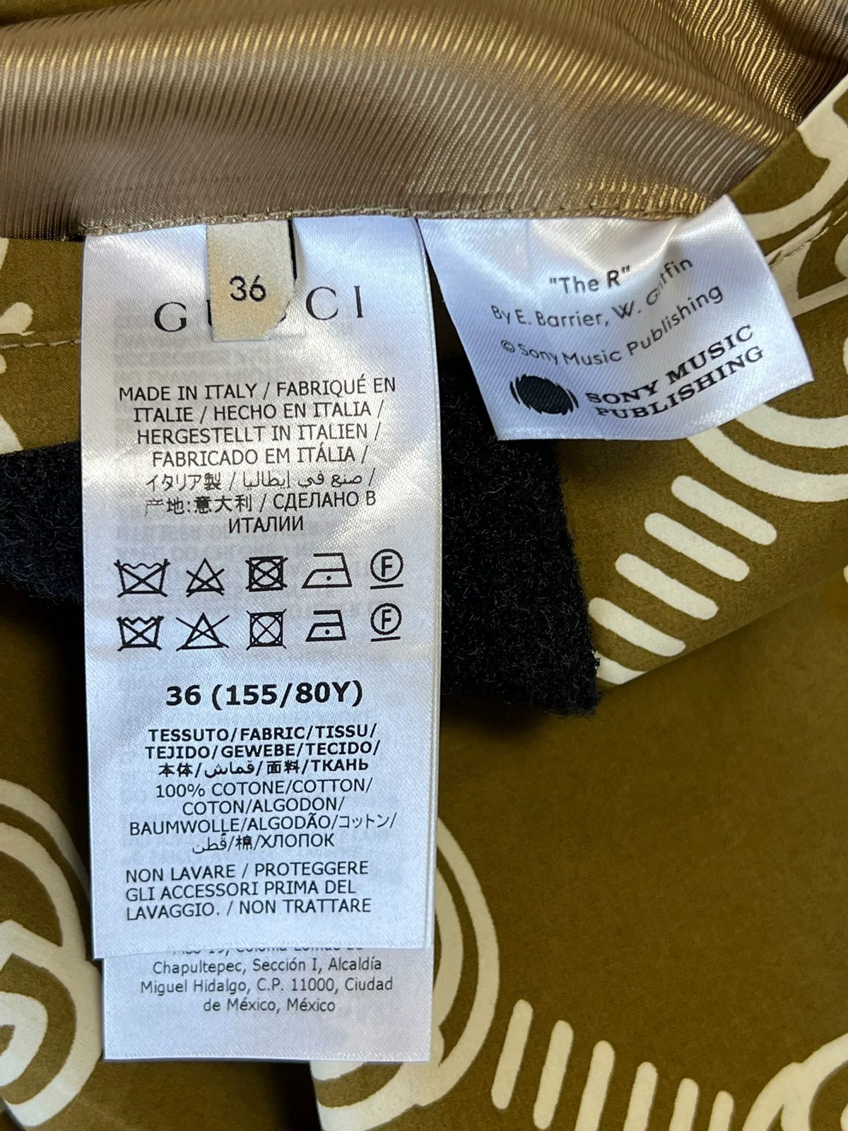 Gucci MUSIC IS MINE SERIS RECLINED Coat