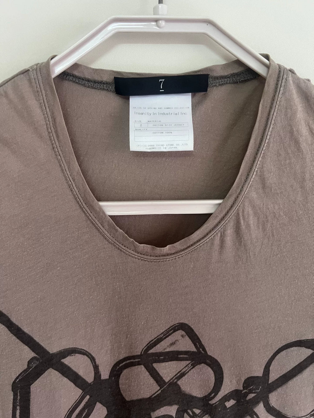 Julius_7 08SS printed vintage short-sleeve base T-shirt