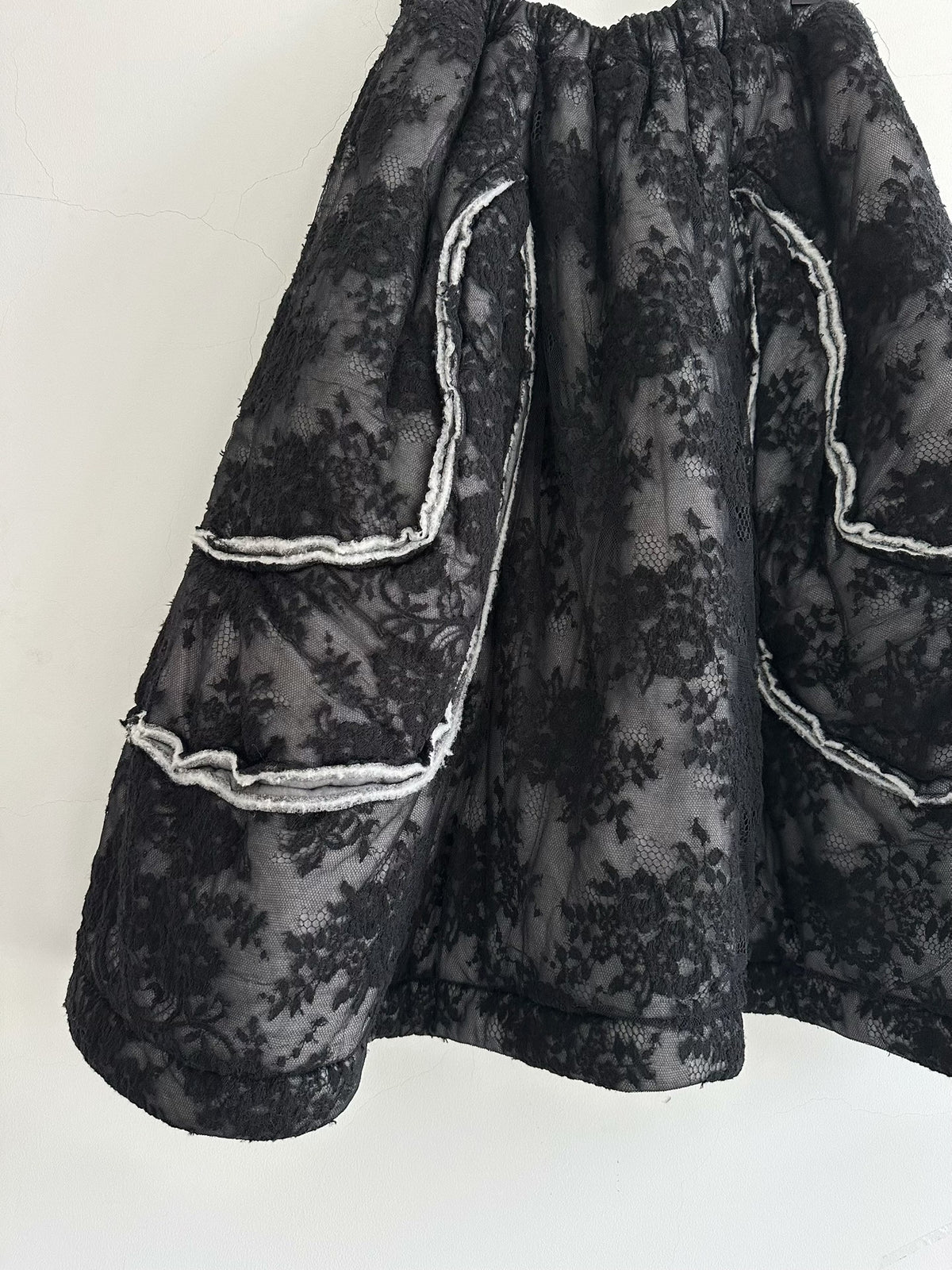 Comme Des Garcons Rei Kawakubo 2017 Main Line Crochet Lace Quilted Skirt