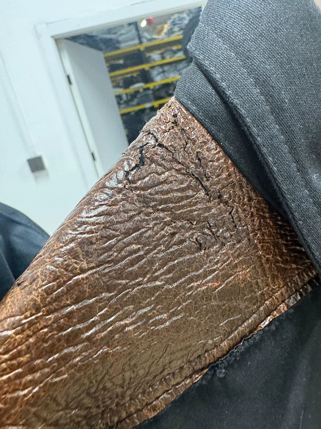 Rick Owens Buffalo Leather Patchwork Jacket