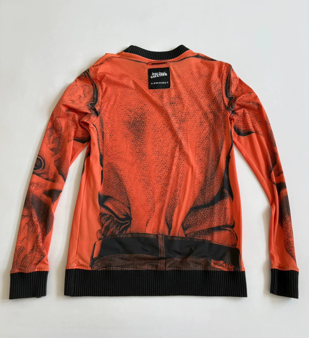 Jean Paul Gaultier Yproject Print Mesh Panel Knit Top