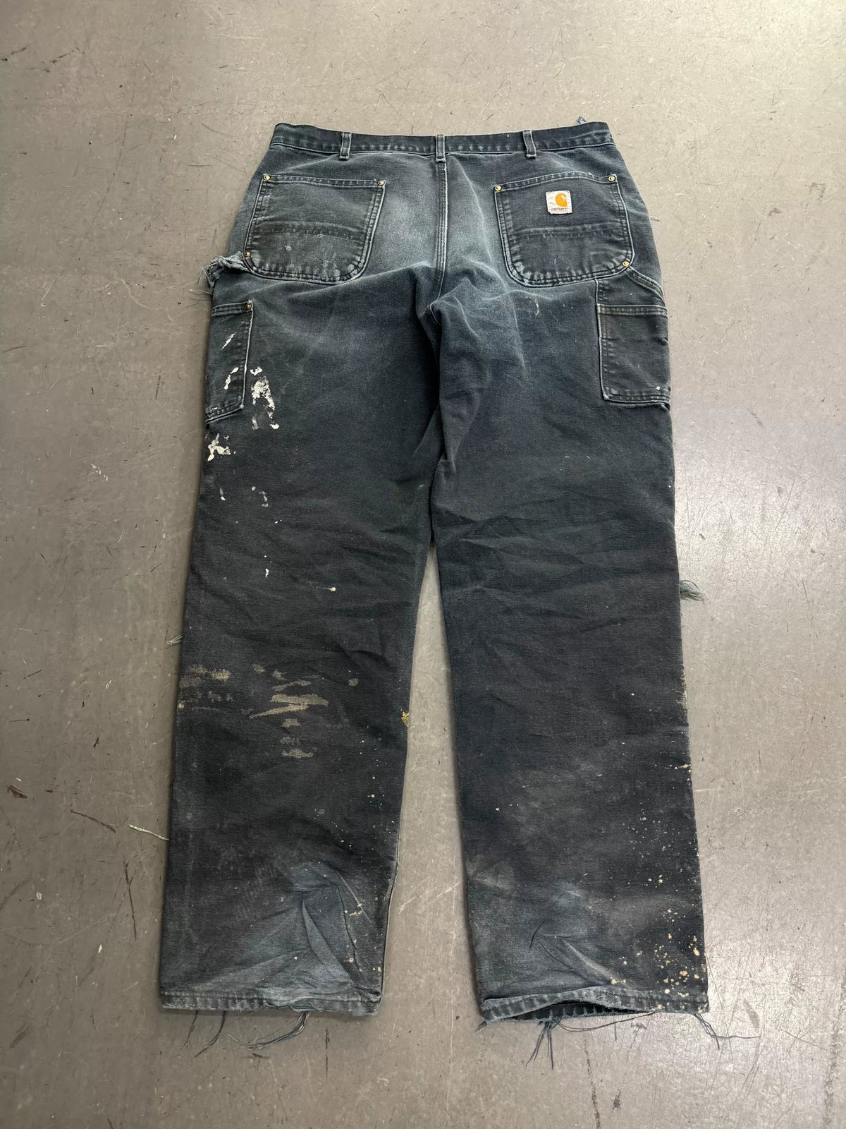 Carhartt B01 Blk Distressed Double-Knee Pants