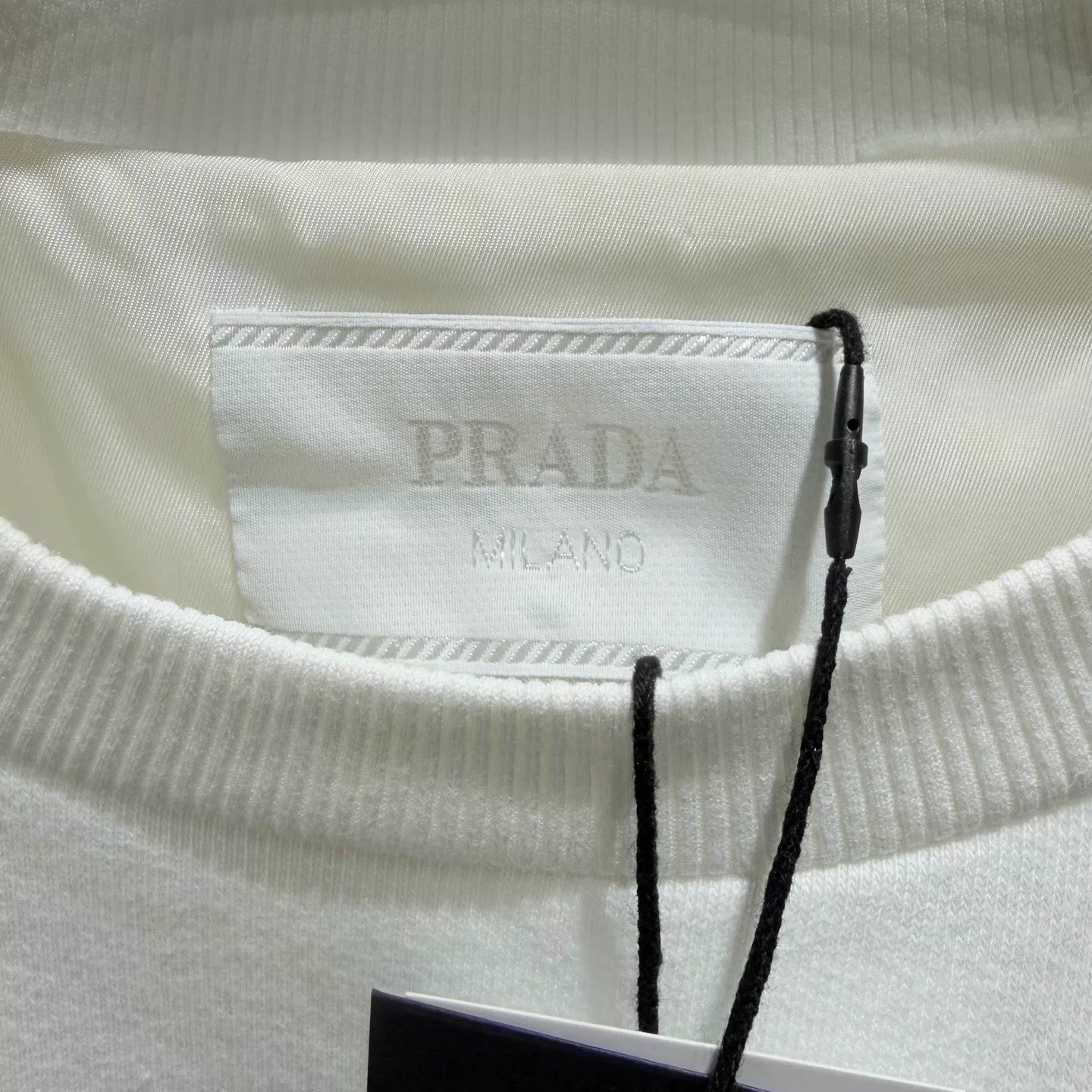 Prada Triangle Logo Cotton White Short Sleeve T-Shirt