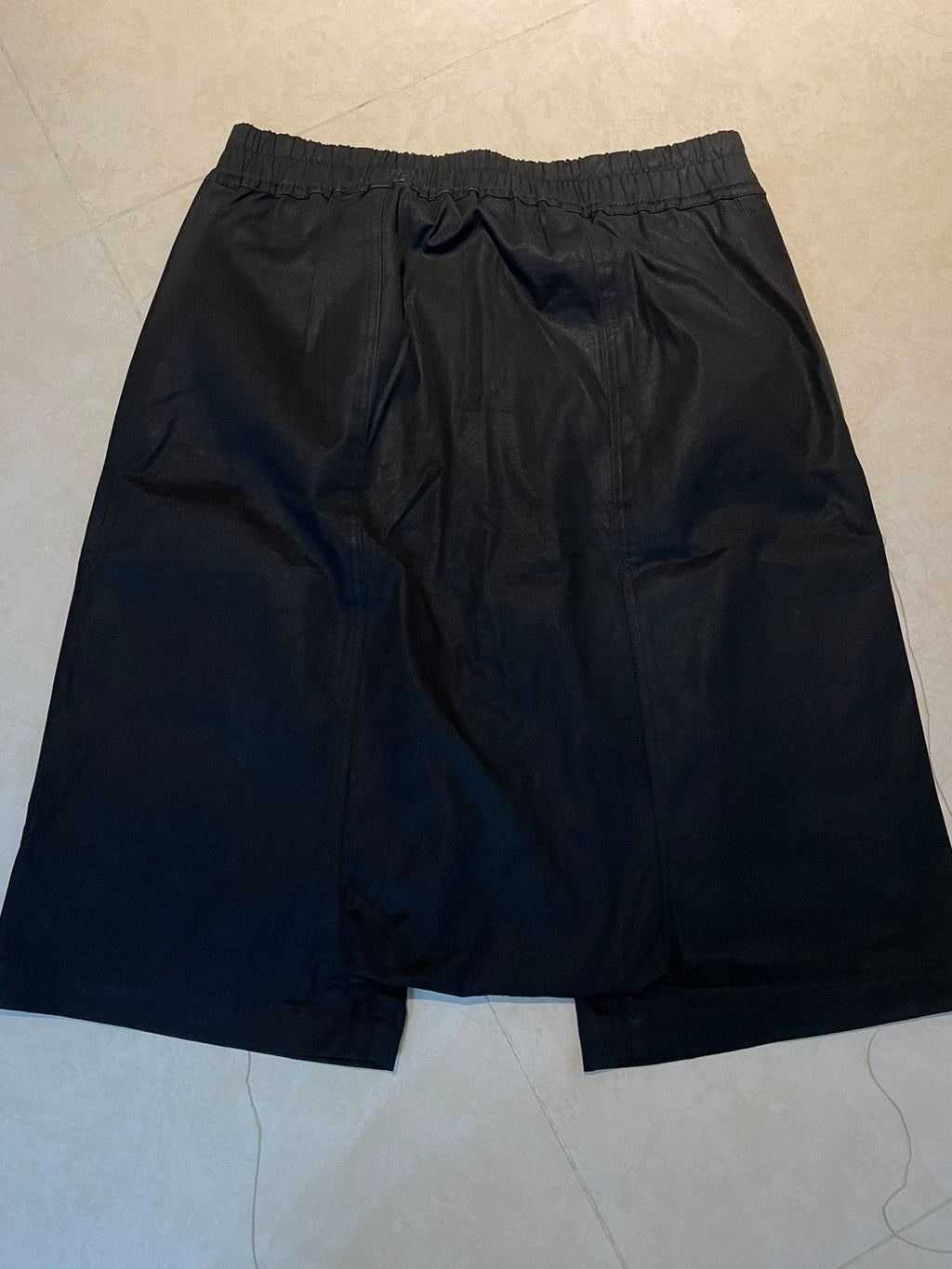 Rick Owens Tassel Wax-Brushed Leather Patchwork Shorts