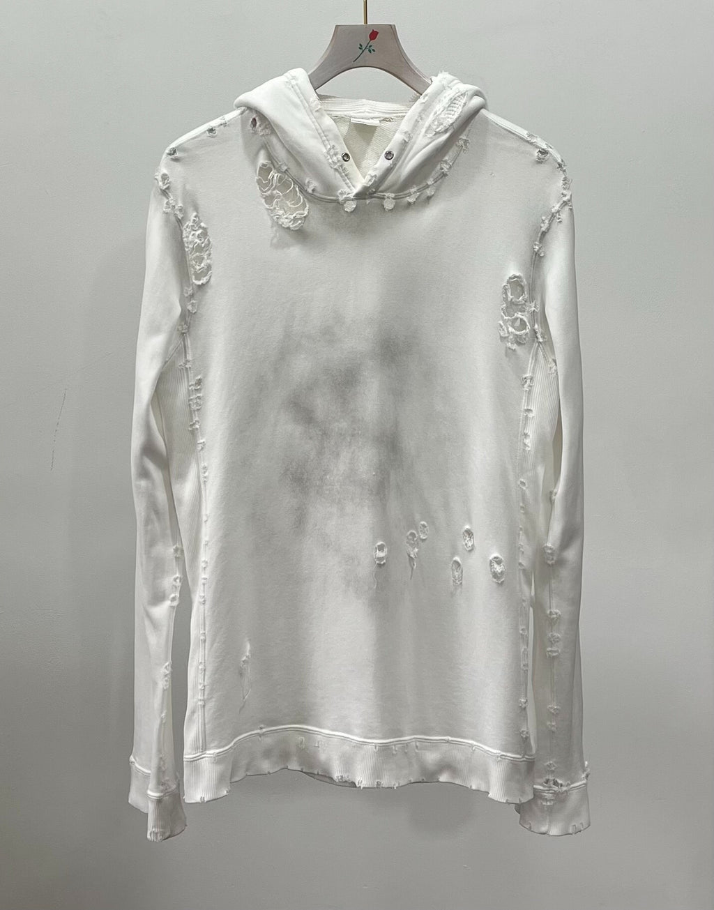 Number (N)ine 02SS "The Modern Age" Distressed Ink Stain Long Hoodie