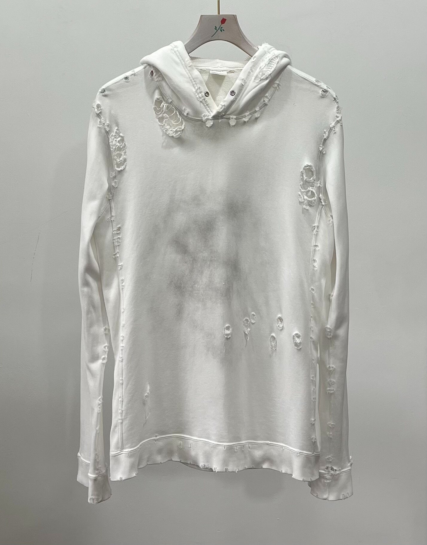 Number (N)ine 02SS "The Modern Age" Distressed Ink Stain Long Hoodie