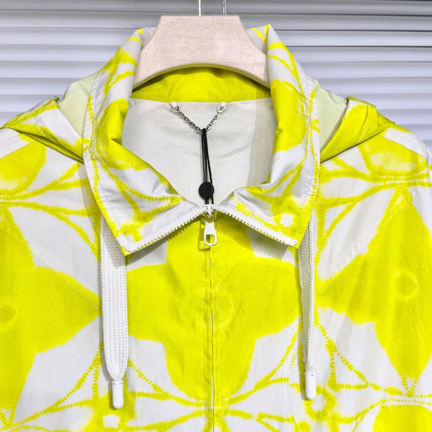 Louis Vuitton SS24 Shell Runway Monogram Three-Flower Tie-Dye Hooded Drawstring Yellow Jacket