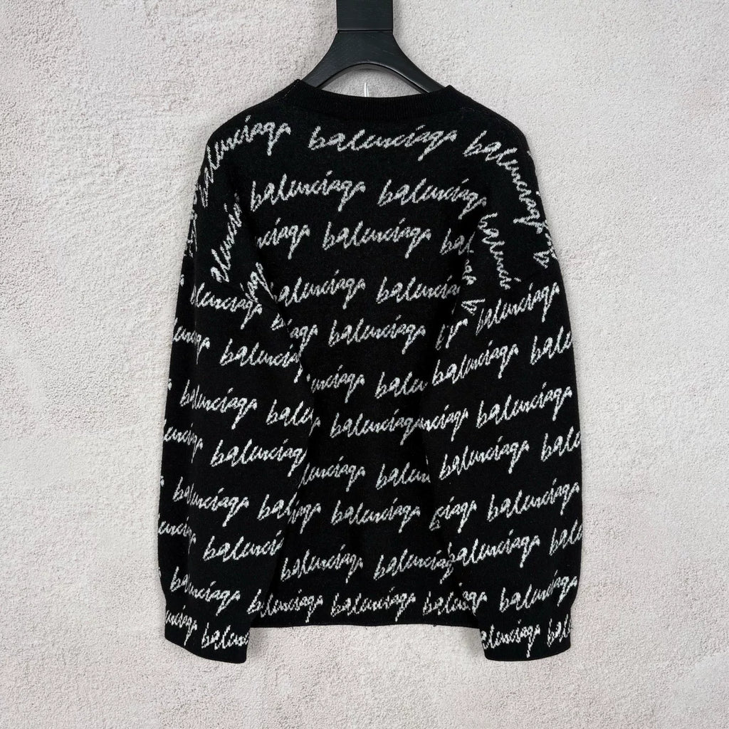 Balenciaga Handwritten Danmaku Logo Knit Sweater