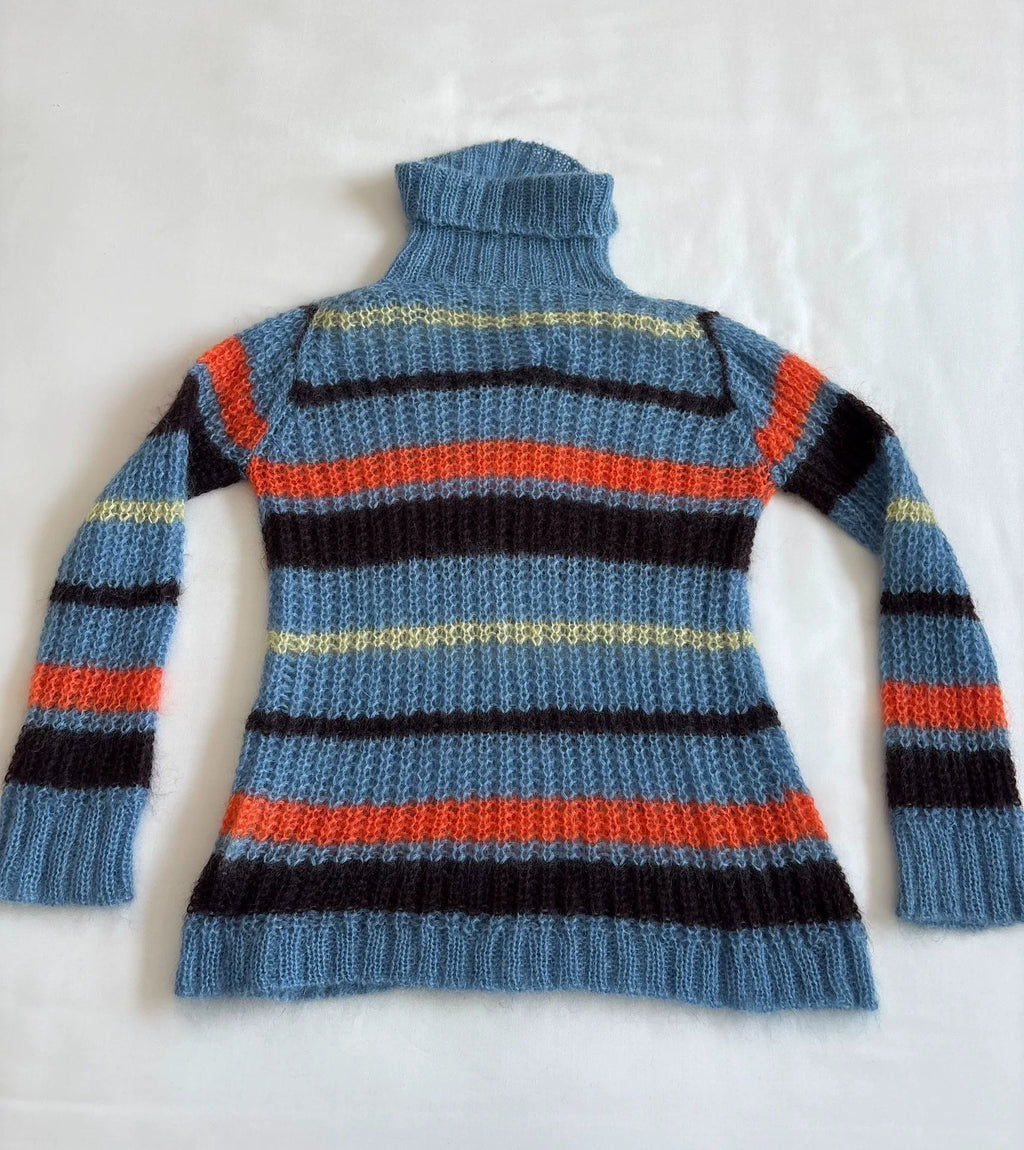 Junya Watanabe Mohair Panel Striped Vintage Knit Sweater