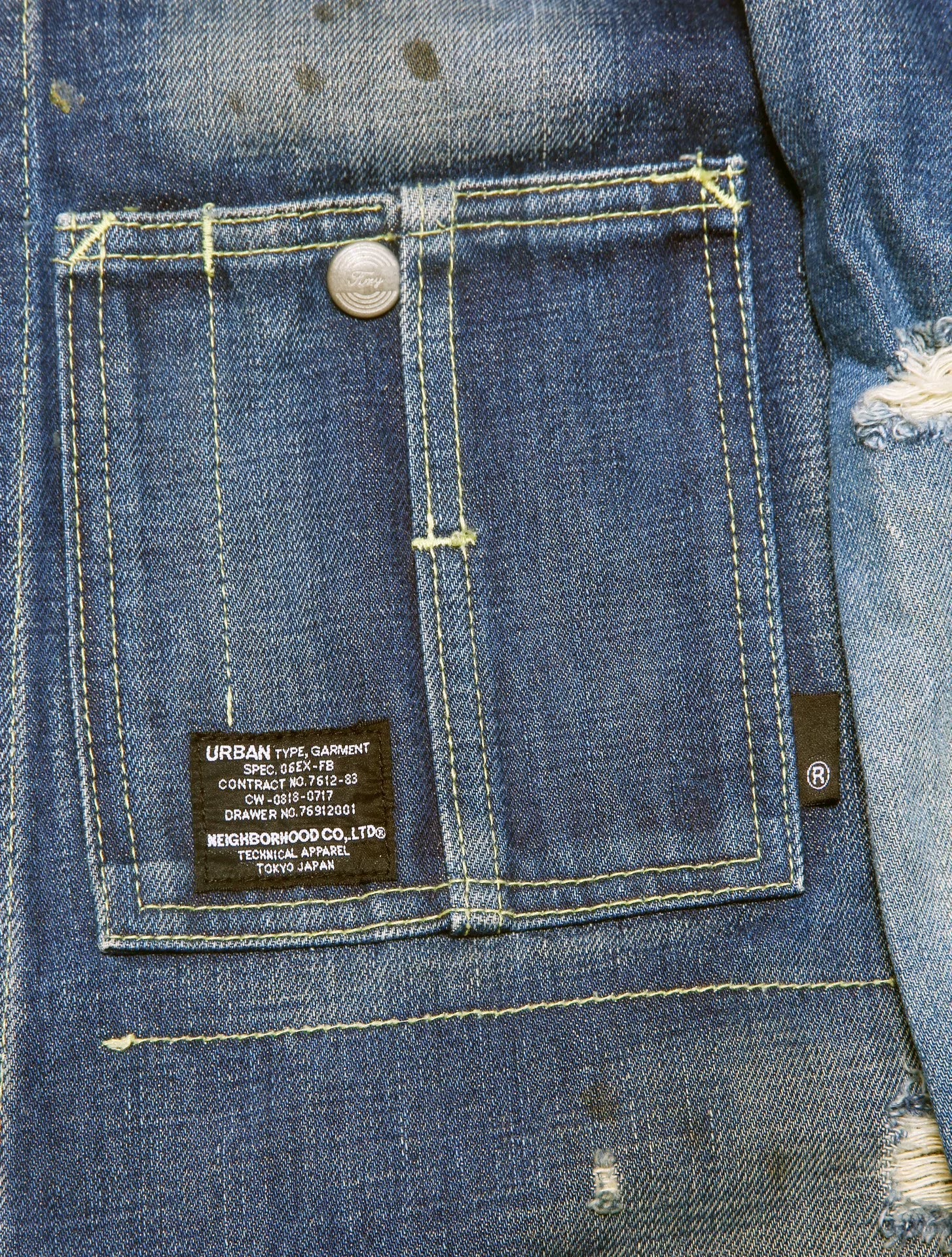 Neighborhood 06AW Kneel Down Blue Distressed Denim Jacket