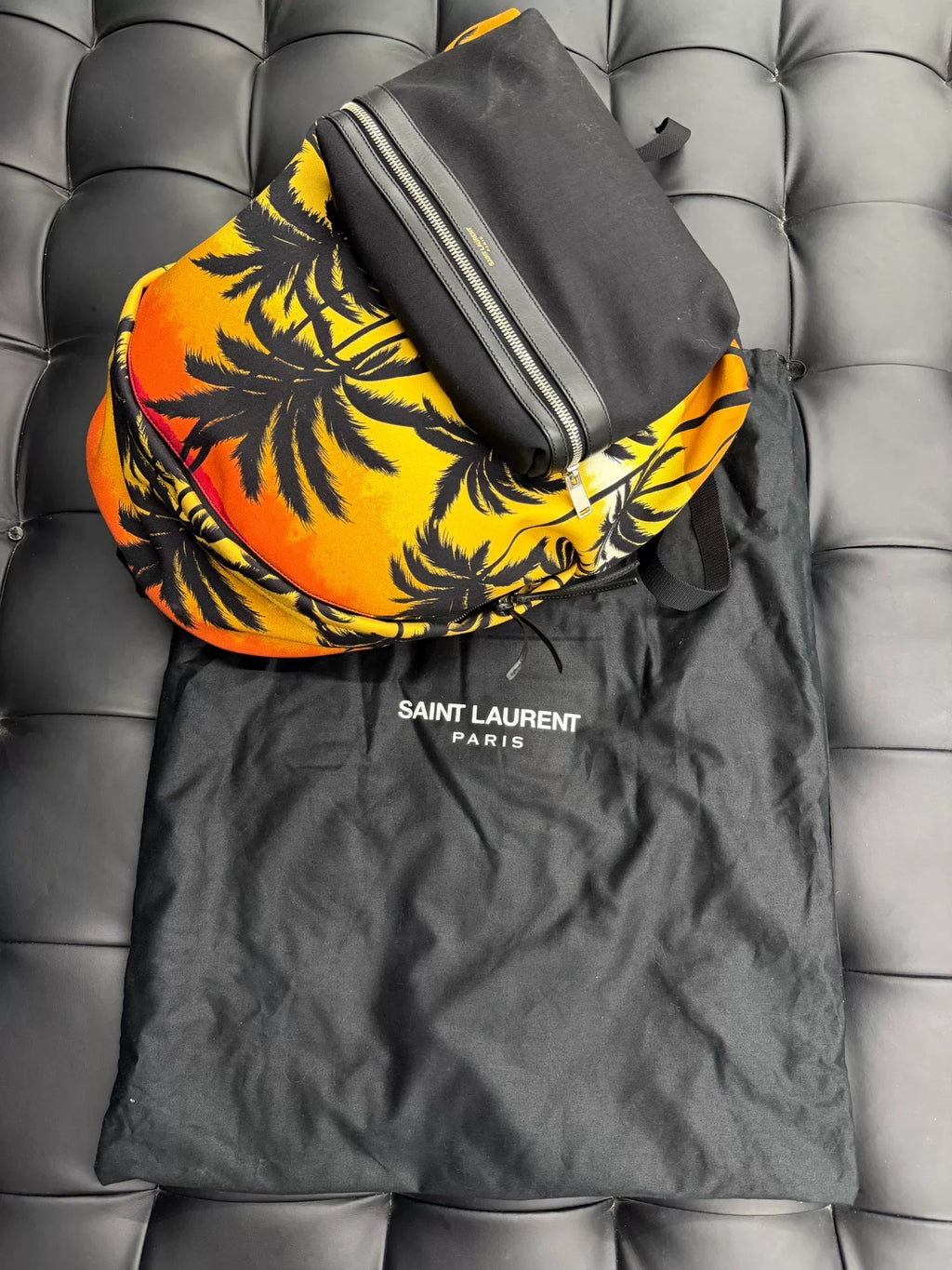 Saint Laurent SS16 Orange Coconut Tree Backpack