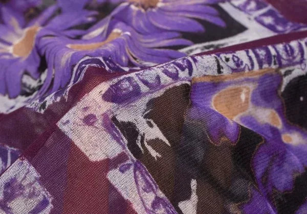Jean Paul Gaultier Vintage Purple Floral Mesh Dress