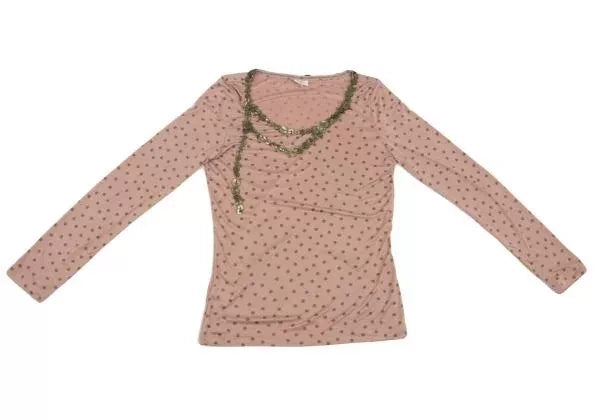 Jean Paul Gaultier Vintage Pink Polka Dot Button Top
