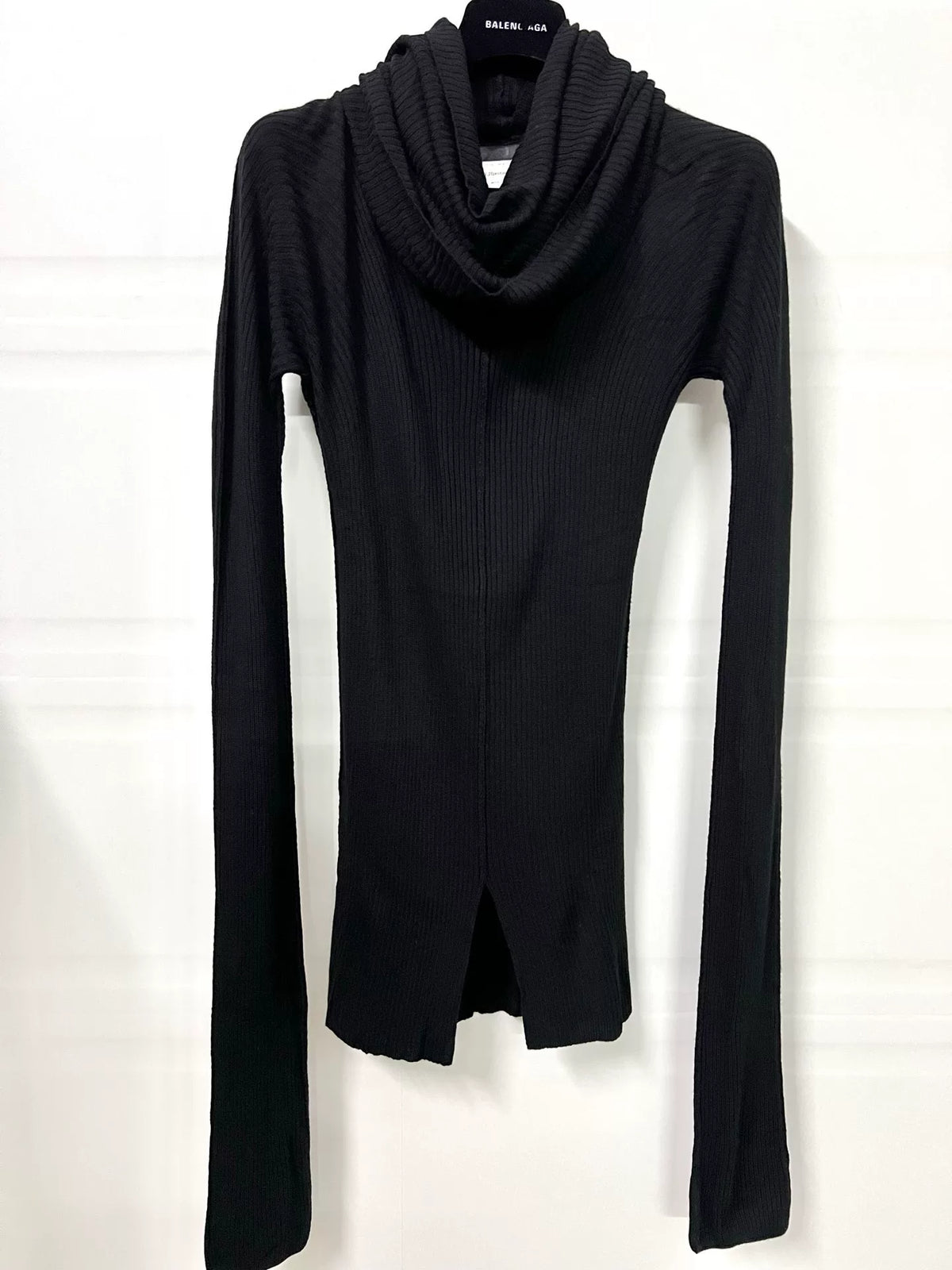AW09 Comme des Garçons Black Double-Layer Interactive Draped High Collar Silk-Blend Knit Top